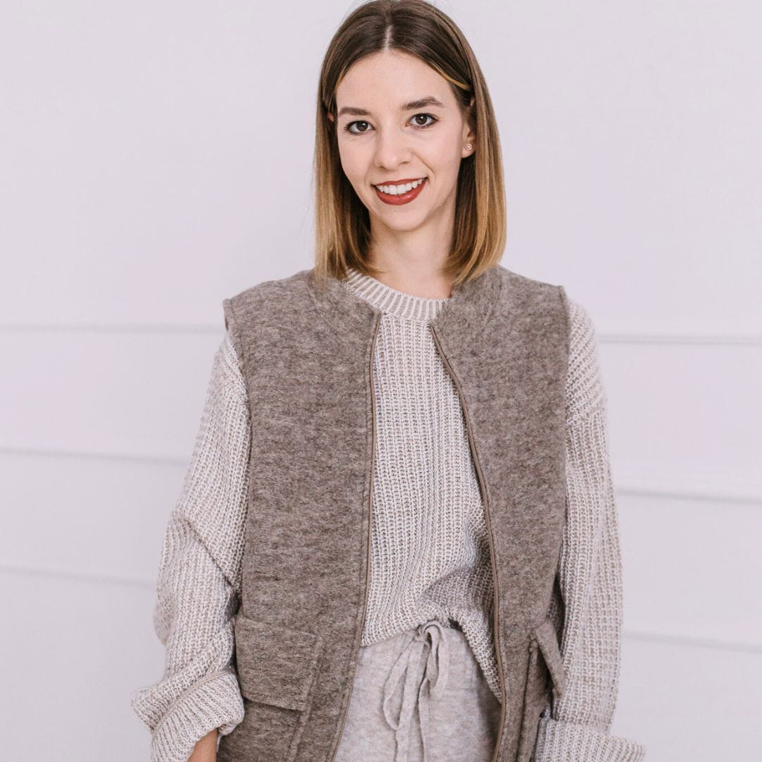 Zaffir jēra vilnas brūna dāmu veste LISA
