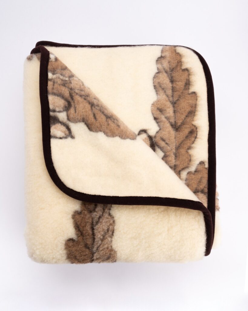 Natural 100% wełniany koc z merynosa OAK 800 g/m²