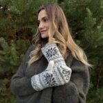 Sieviešu merino vilnas cimdi BALTI ZIEMA