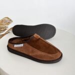 WoolLando vīriešu kažokādas ādas čības CAMEL