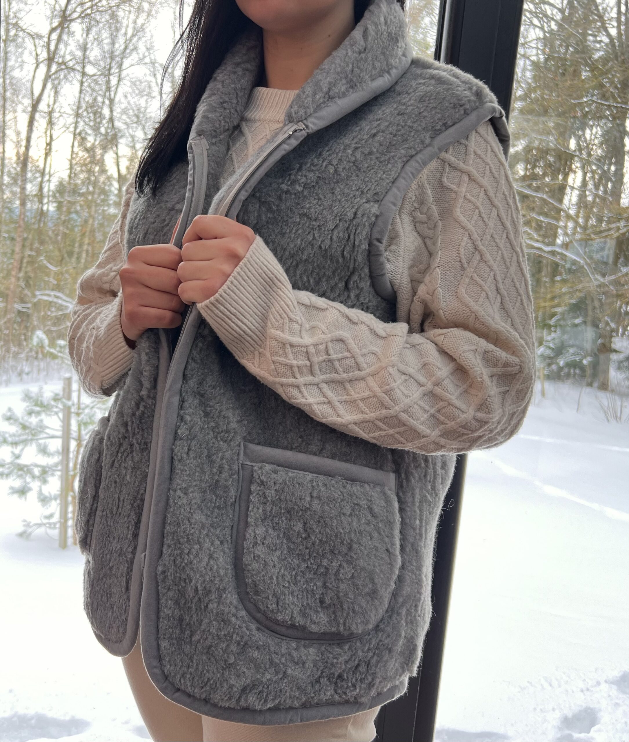 Merino vilnas veste pelēka 'UNISEX'