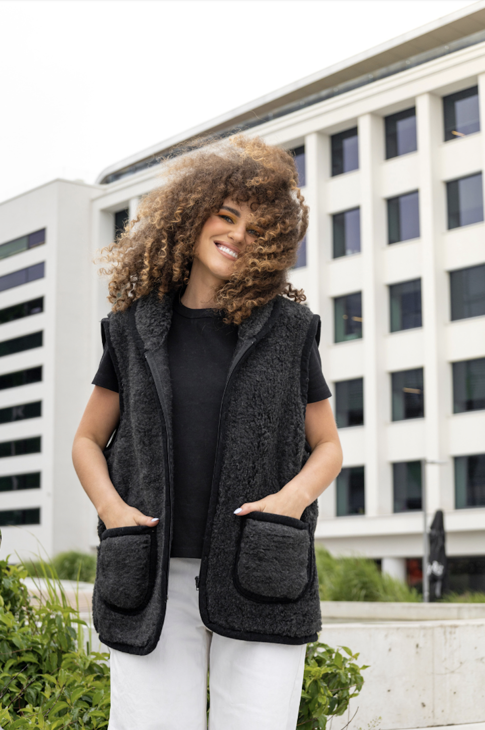 Merino vilnas veste tumši pelēka 'UNISEX'