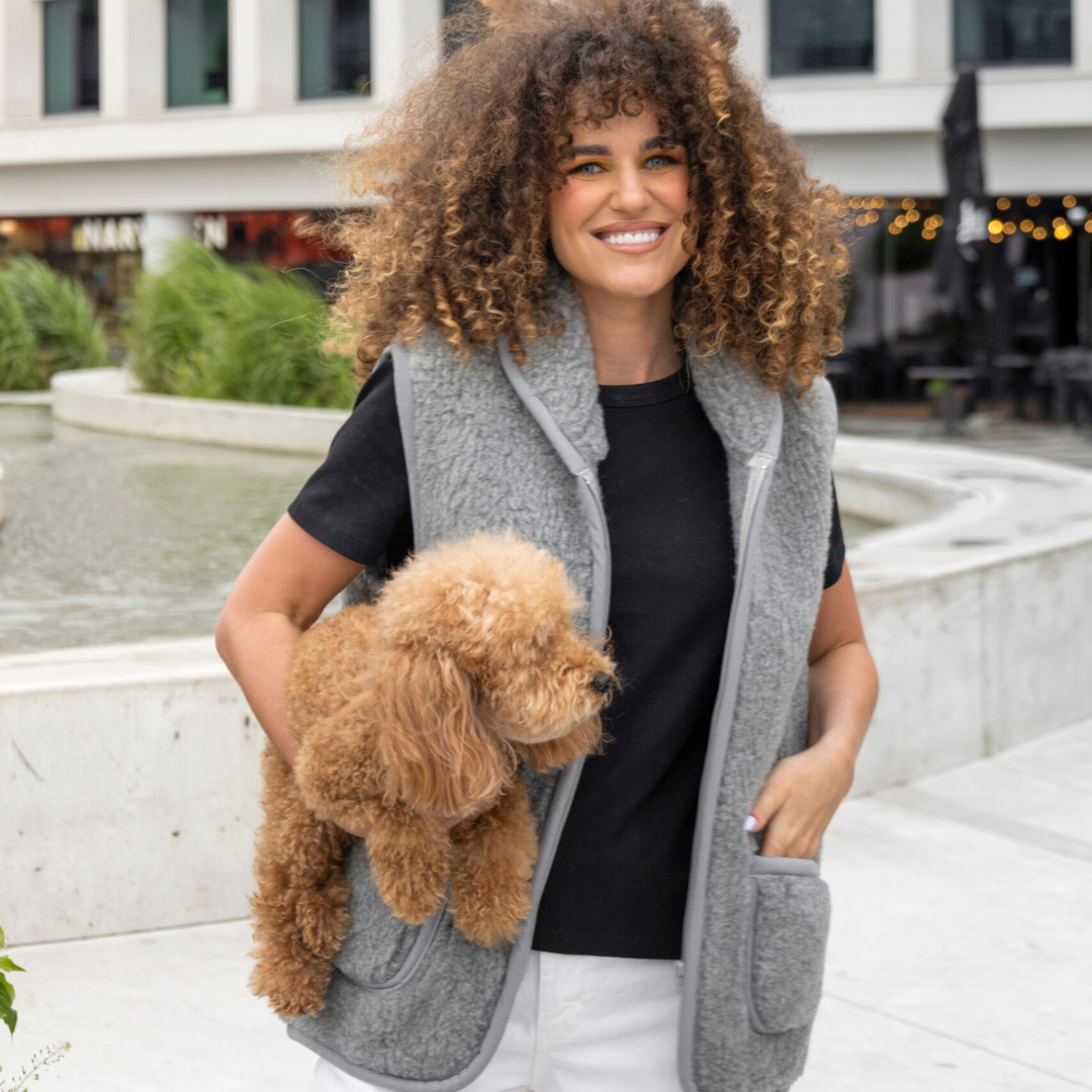 Merino vilnas veste ar apkakli, PELĒKA 'UNISEX'