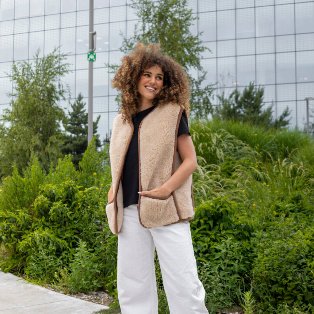 Krēmkrāsas merino vilnas veste 'UNISEX'