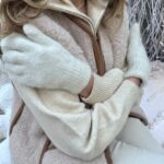 Sieviešu angoras vilnas cimdi bez pirkstiem BALTI