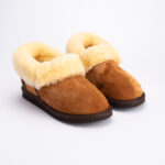 WoolLando sieviešu zamšādas un kažokādas ādas brūni zābaki