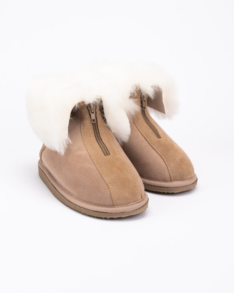 WoolLando sieviešu īstas kažokādas zābaki ar rāvējslēdzēju