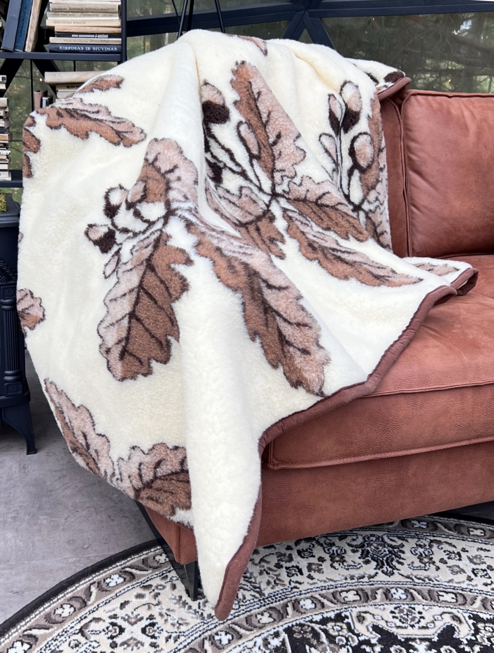 Dabīga 100% Merino vilnas sega - pleds OAK