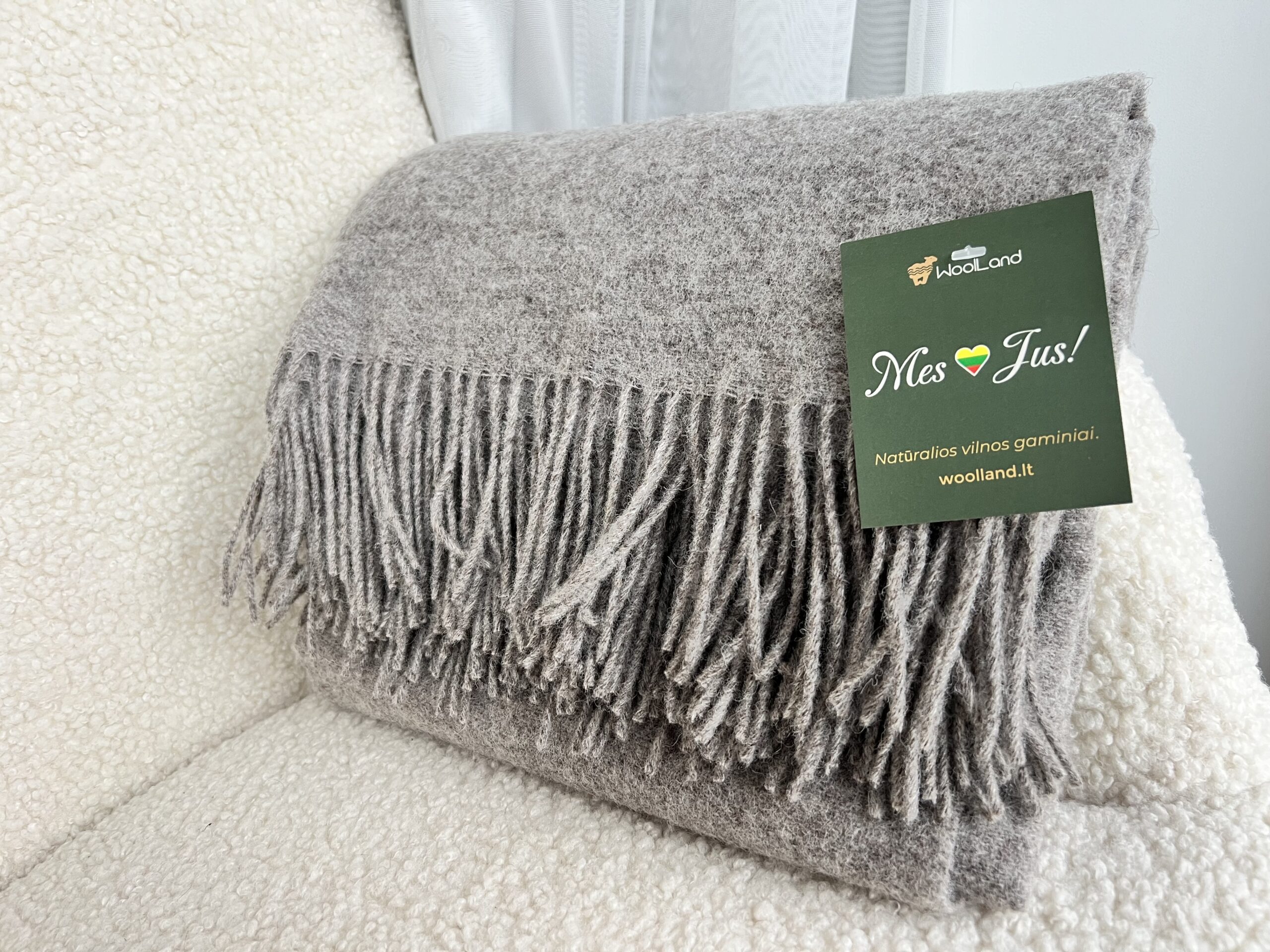 Woolland NEW ZEALAND Luksusa 100% vilnas pleds BRŪNS