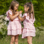 Rozā kokvilnas muslīna komplekts MAZAIS PUPIŅŠ