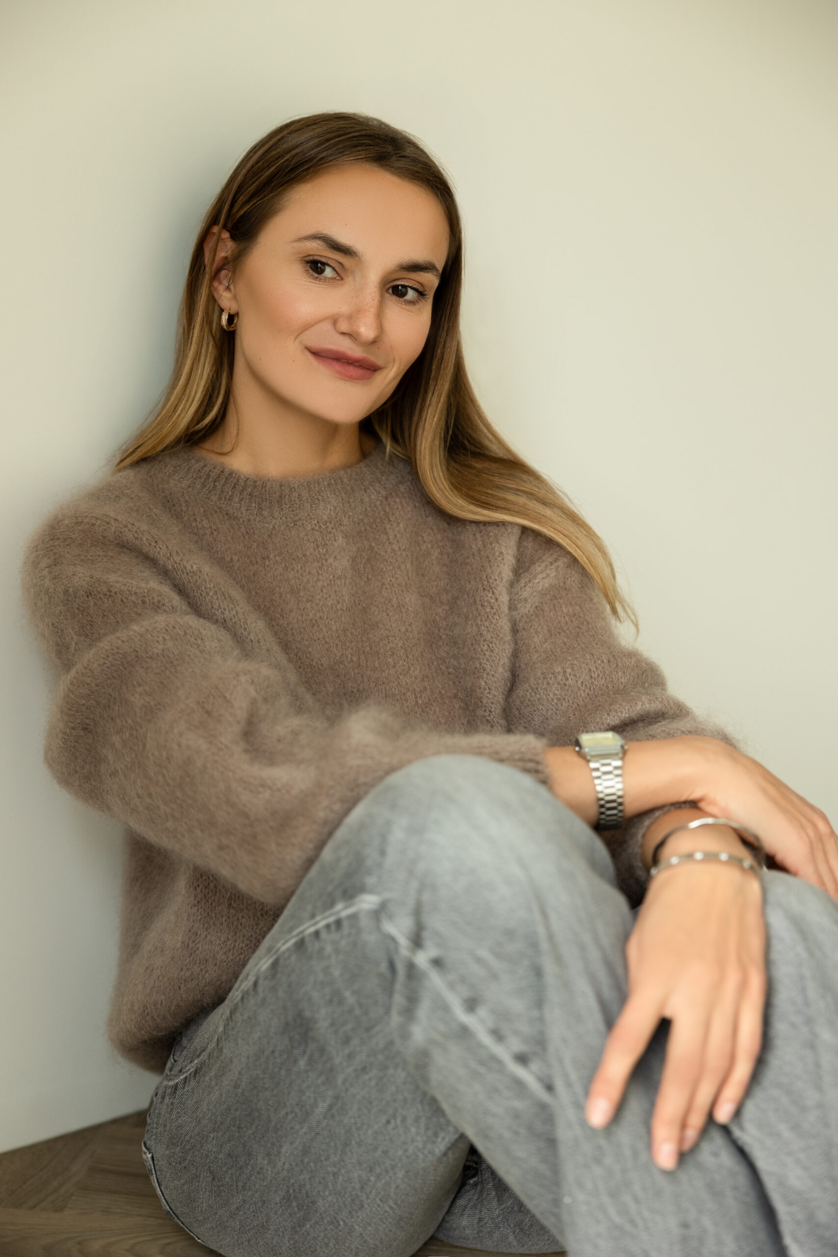 Sieviešu mohēras vilnas polo džemperis