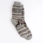 Dabīgās merino vilnas zeķes ar brieža motīvu