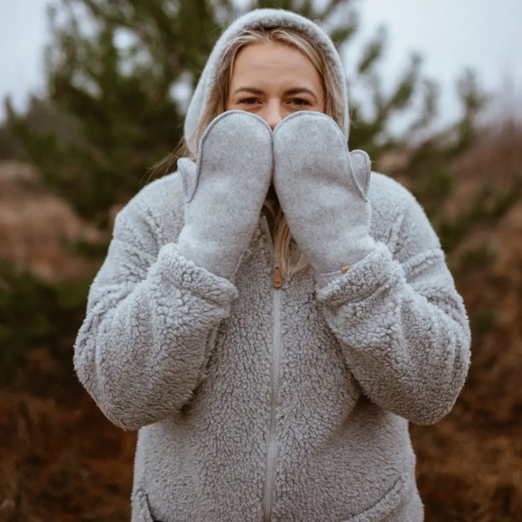 Zaffiro jėra vilnos pilka jaka su kapuci ZOYA UNISEX