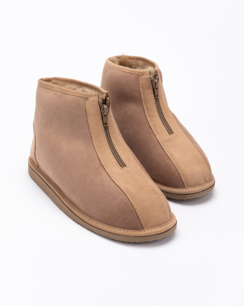 WoolLando vīriešu dabīgās ādas ar kažokādu brūni zābaki TONAS