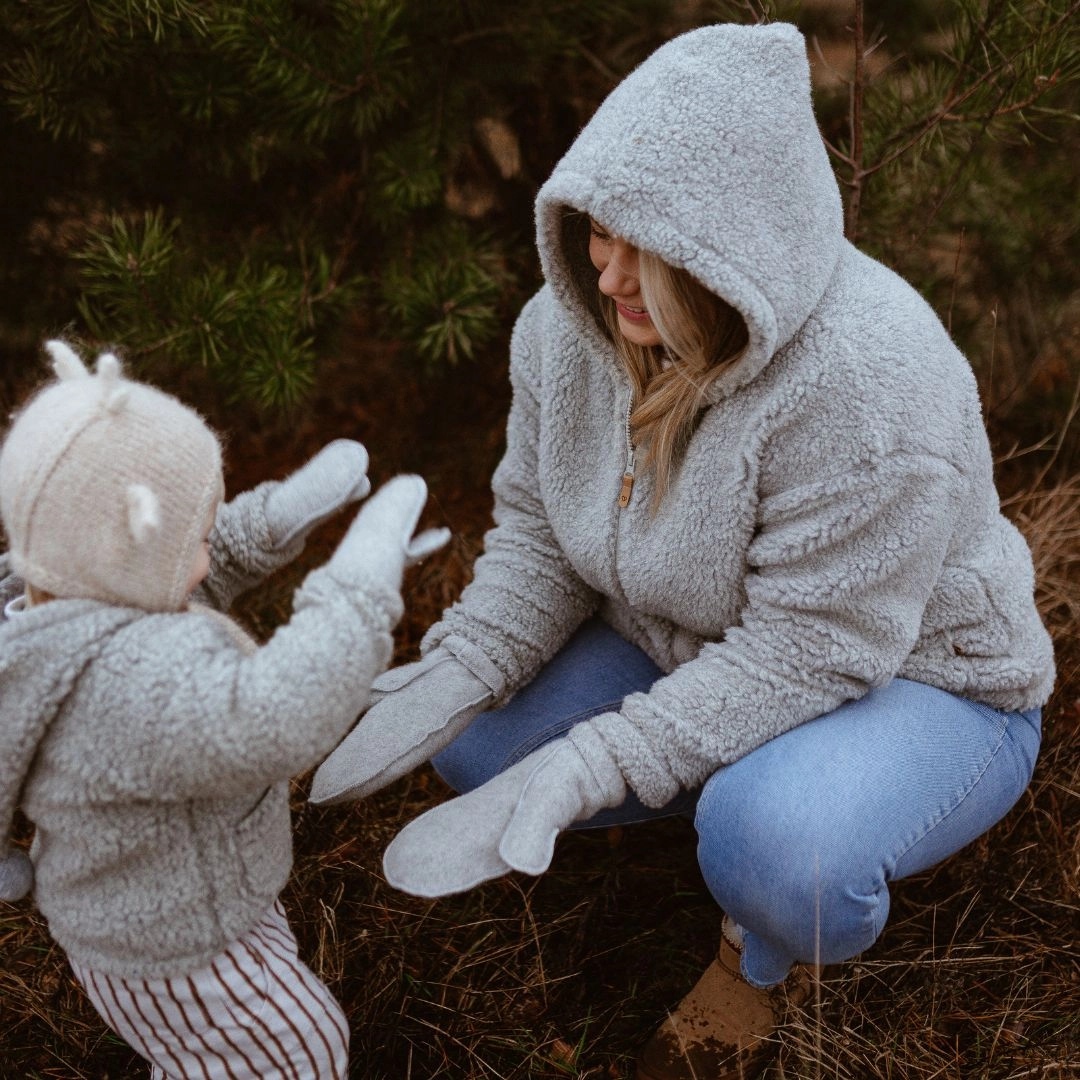 Zaffiro jėra vilnos pilka jaka su kapuci ZOYA UNISEX