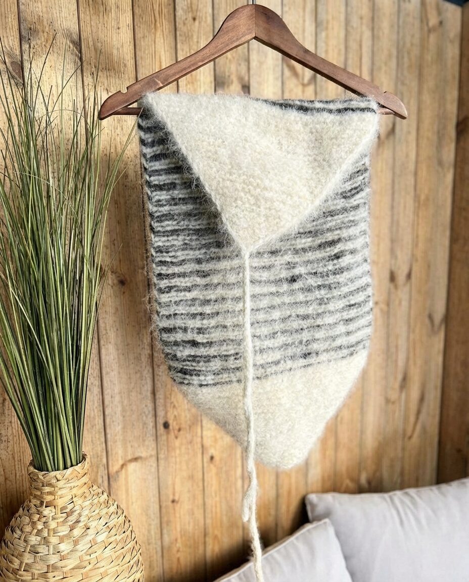 100% Sibīrijas Haskija suņu vilnas svītrainā jostas josta – WoolLando