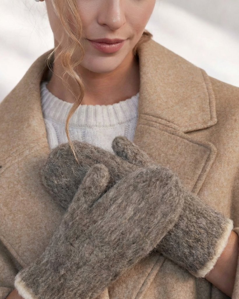 Brūni dūraiņi no 100% suņa vilnas, unisex – WoolLando