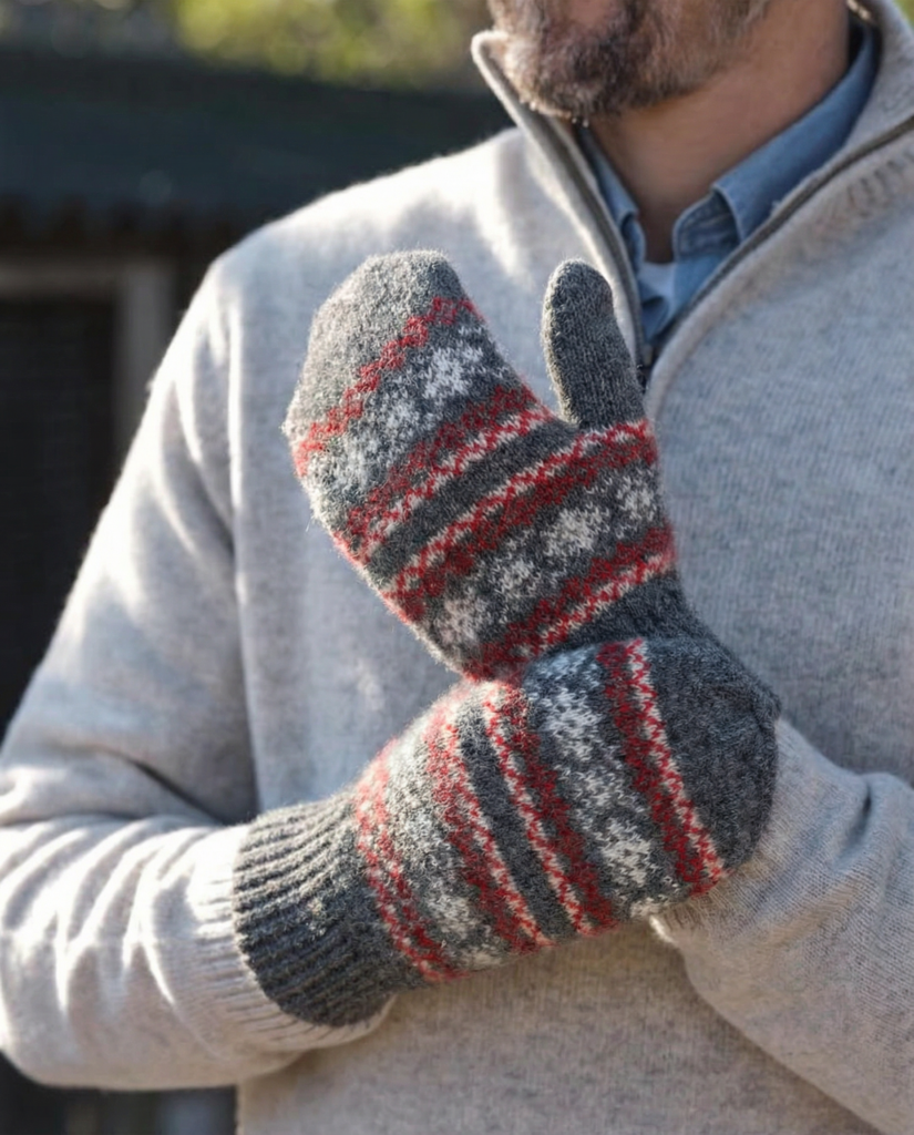 Vīriešu pelēki merīnovilnas dūraiņi NORDIC, WoolLando