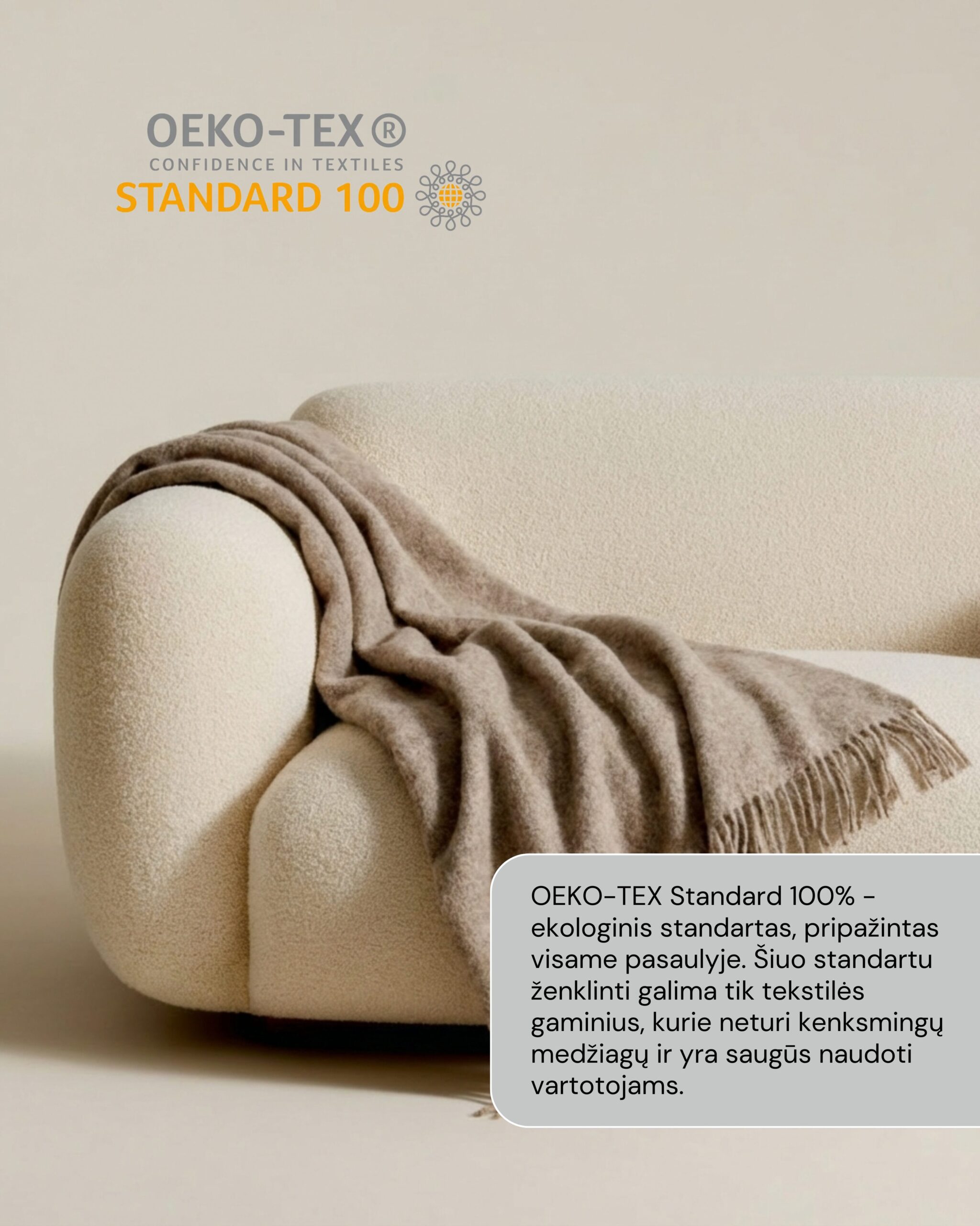 Jaunzēlandes aitu vilnas sega LIGHT BROWN, WoolLando