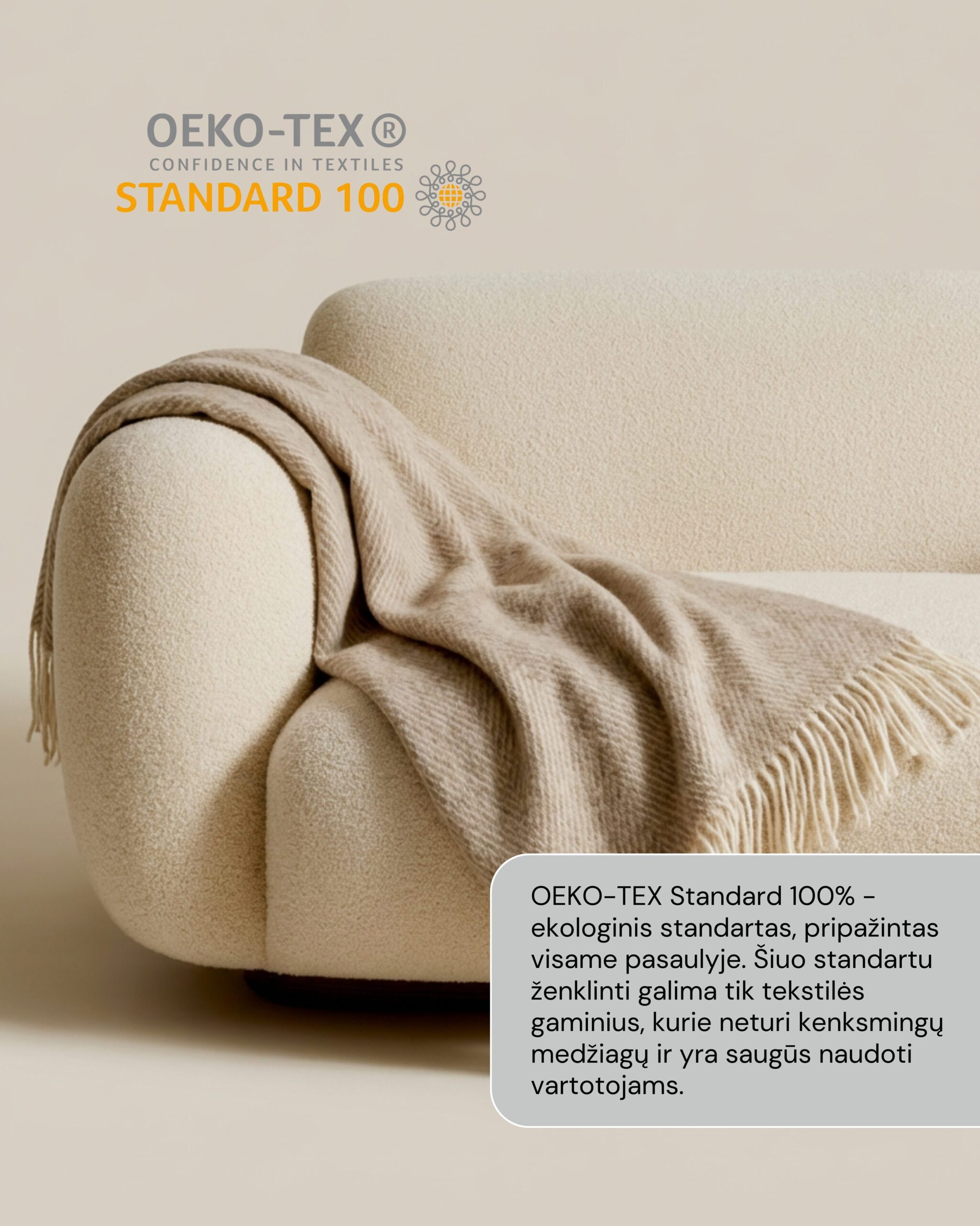 Jaunzēlandes aitu vilnas sega STRIPED BROWN, WoolLando