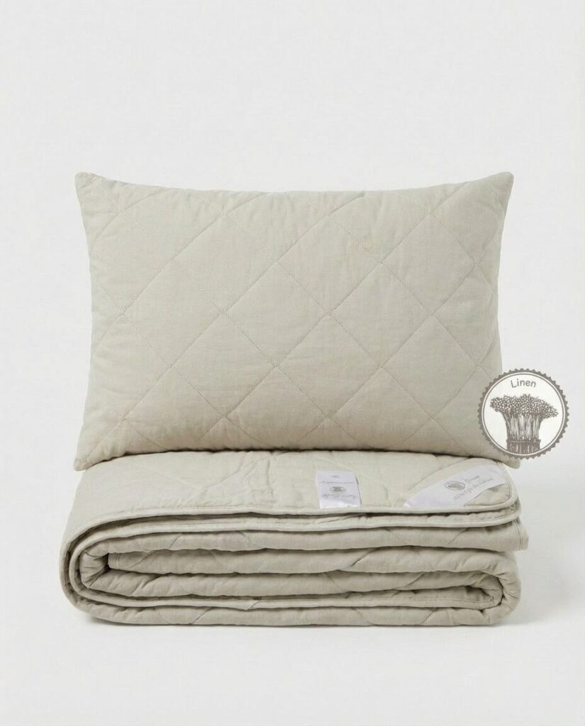 Luksusa pretalerģiskais dabīgais linu segas un spilvenu komplekts LINEN 300 g/m²