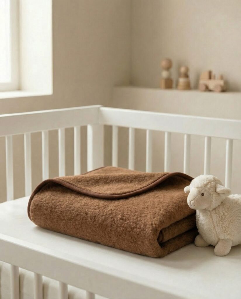 Bērnu viegls kamieļa un merīnovilnas pārklājs-pleds, WoolLando