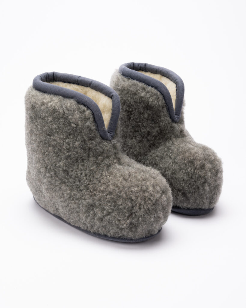 Merīnovilnas potītes čības PILKIS, WoolLando