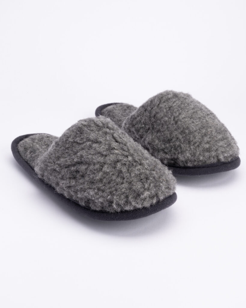 Pelēkas merino vilnas čības GREY, WoolLando