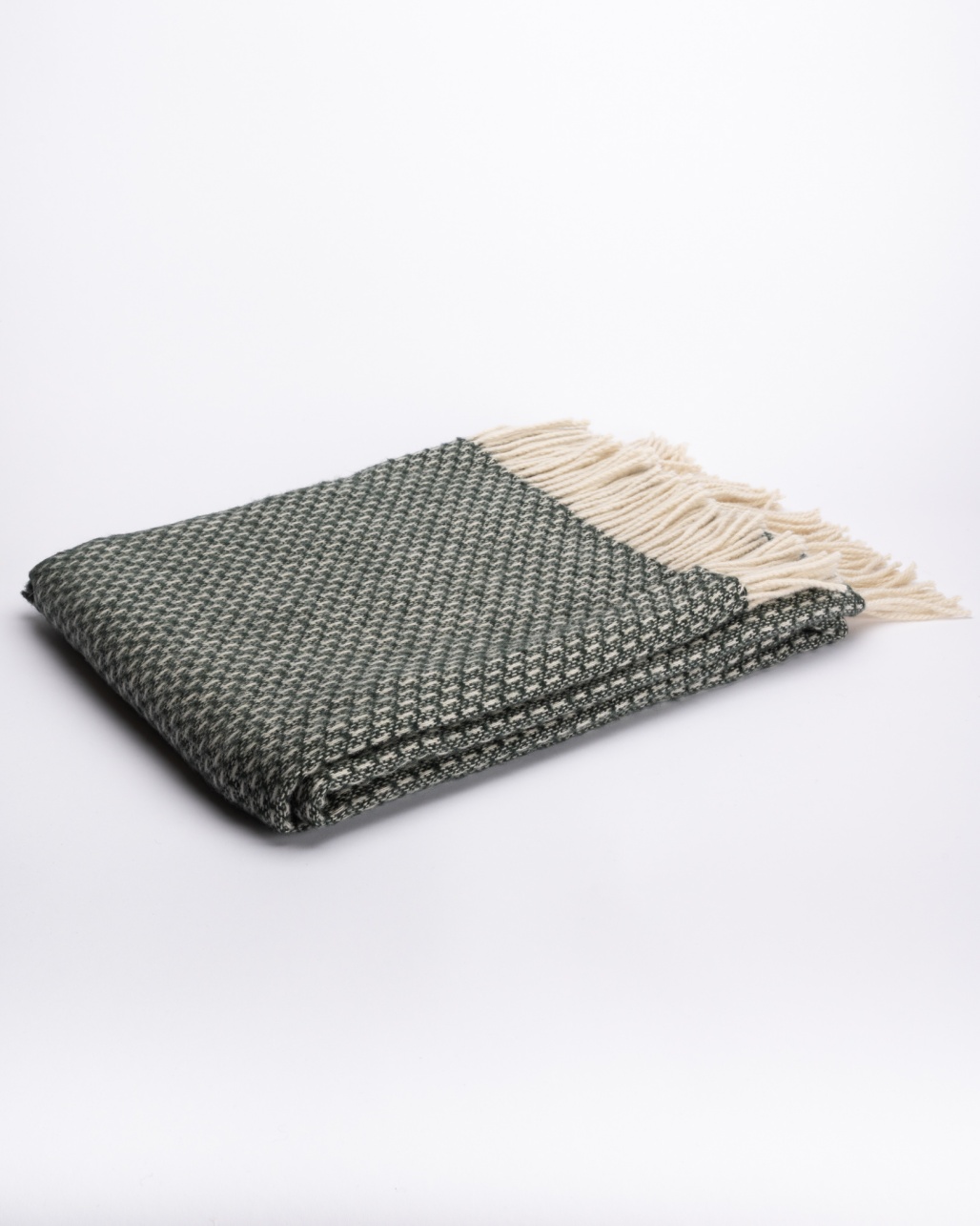 Jaunzēlandes aitu vilnas sega PATTERNED GREEN, WoolLando