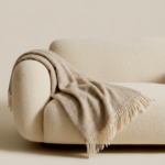 Jaunzēlandes aitu vilnas sega STRIPED BROWN, WoolLando