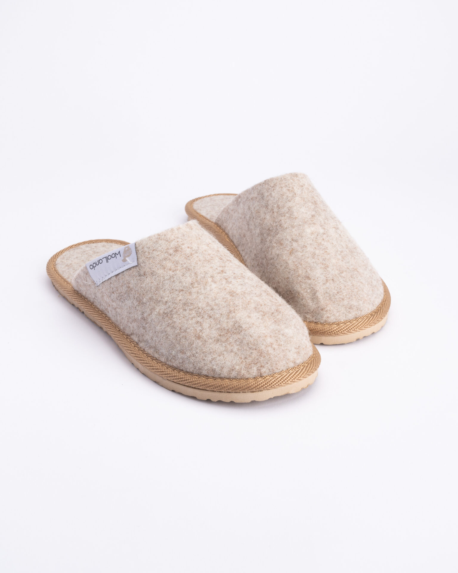 Bēšas viltētās filca čības BEIGE, WoolLando