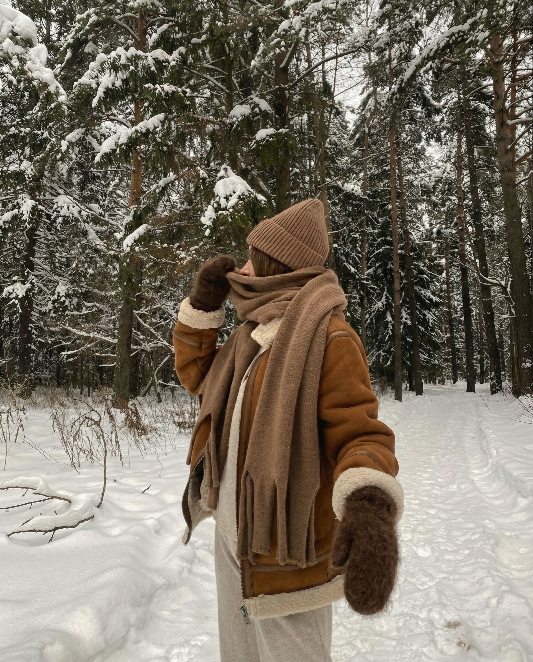 Brūni unisex cimdi no 100% suņa vilnas – WoolLando