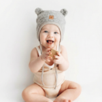 Bērnu pelēka jēras vilnas cepure, Zaffiro