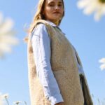 Merīnovilnas krēmkrāsas veste VILĖ "unisex", WoolLando