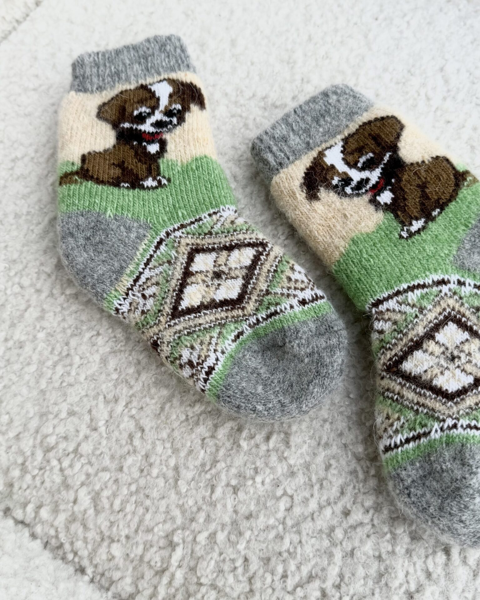 Bērnu merīnovilnas zeķes ŠUNIUKAS, WoolLando
