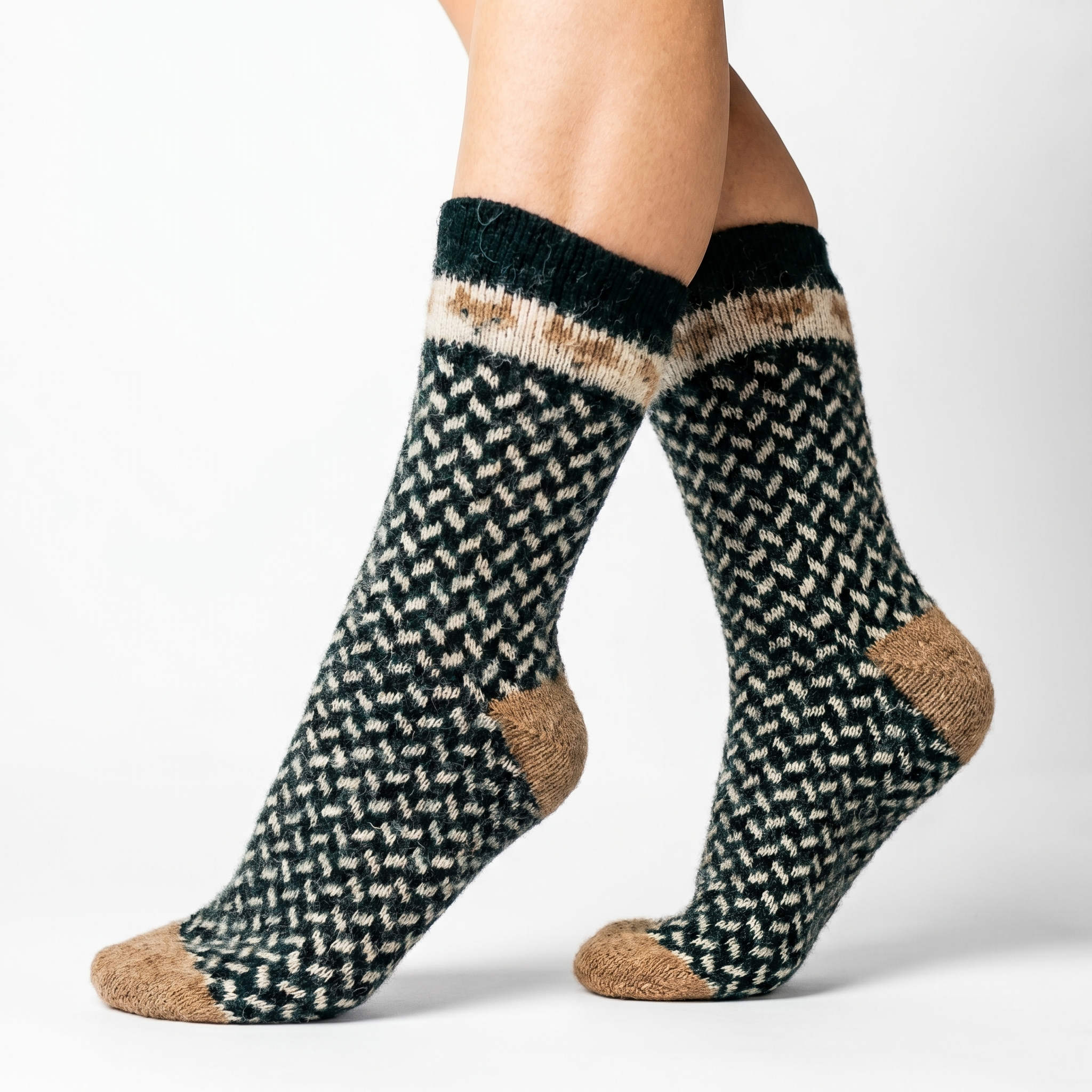 Merino vilnas zeķes GREEN FOX, WoolLando