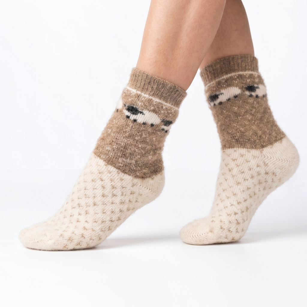 Merino vilnas zeķes WHITE SHEEP, WoolLando