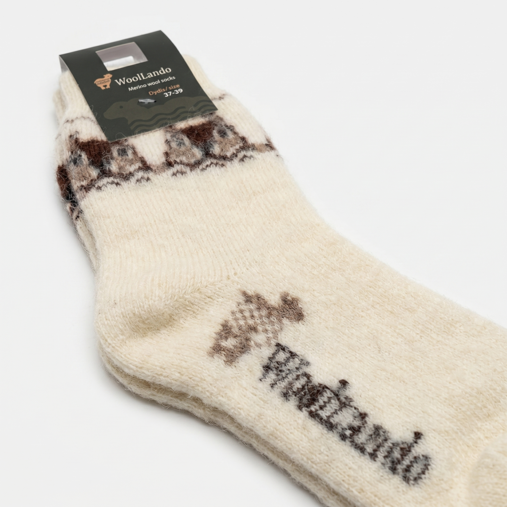 Merino vilnas zeķes WHITE SQUIRREL, WoolLando