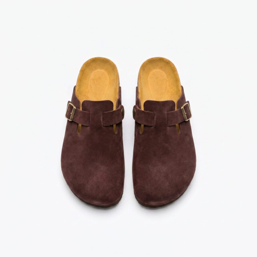Tumši brūnas dabīgās ādas čības/sandales, WoolLando UNISEX