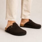 Vīriešu tumši brūnas dabīgās ādas čības/sandales WoolLando