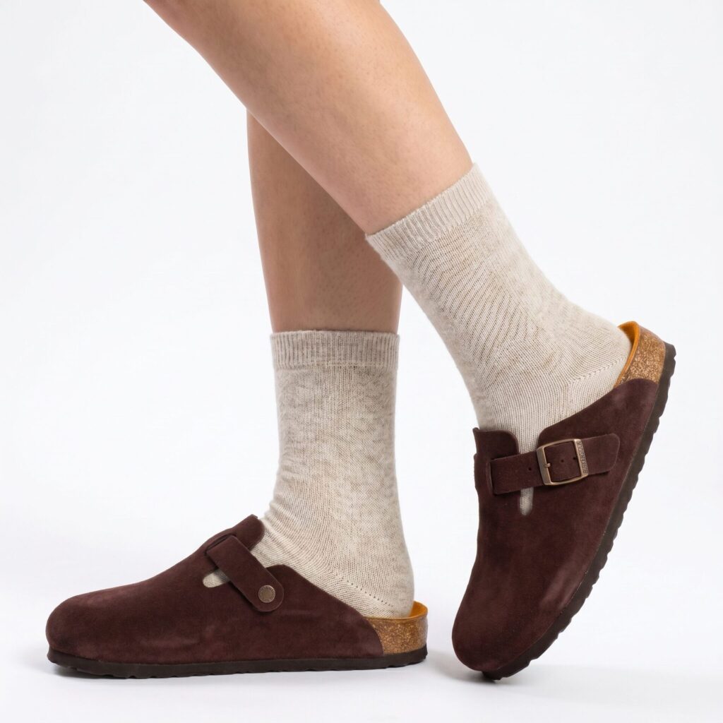 Tumši brūnas dabīgās ādas čības/sandales, WoolLando UNISEX