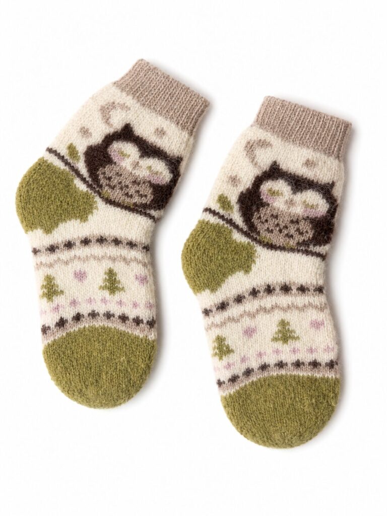 Bērnu merīnvilnas zeķes OWL, WoolLando