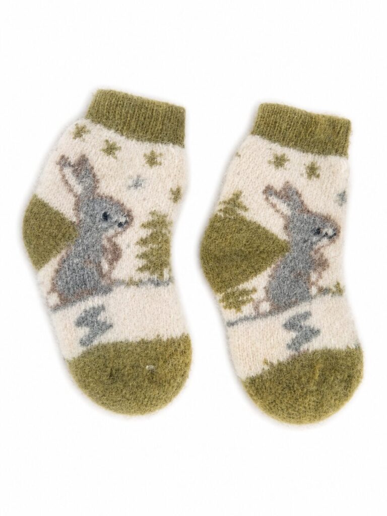 Bērnu merīnvilnas zeķes BUNNY, WoolLando