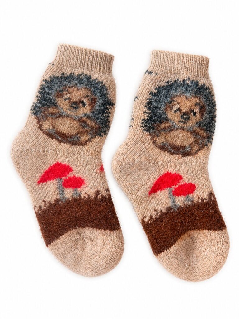 Bērnu merīnvilnas zeķes HEDGEHOG, WoolLando