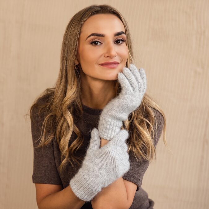 Sieviešu merīnovilnas pirkstaiņi GREY, WoolLando